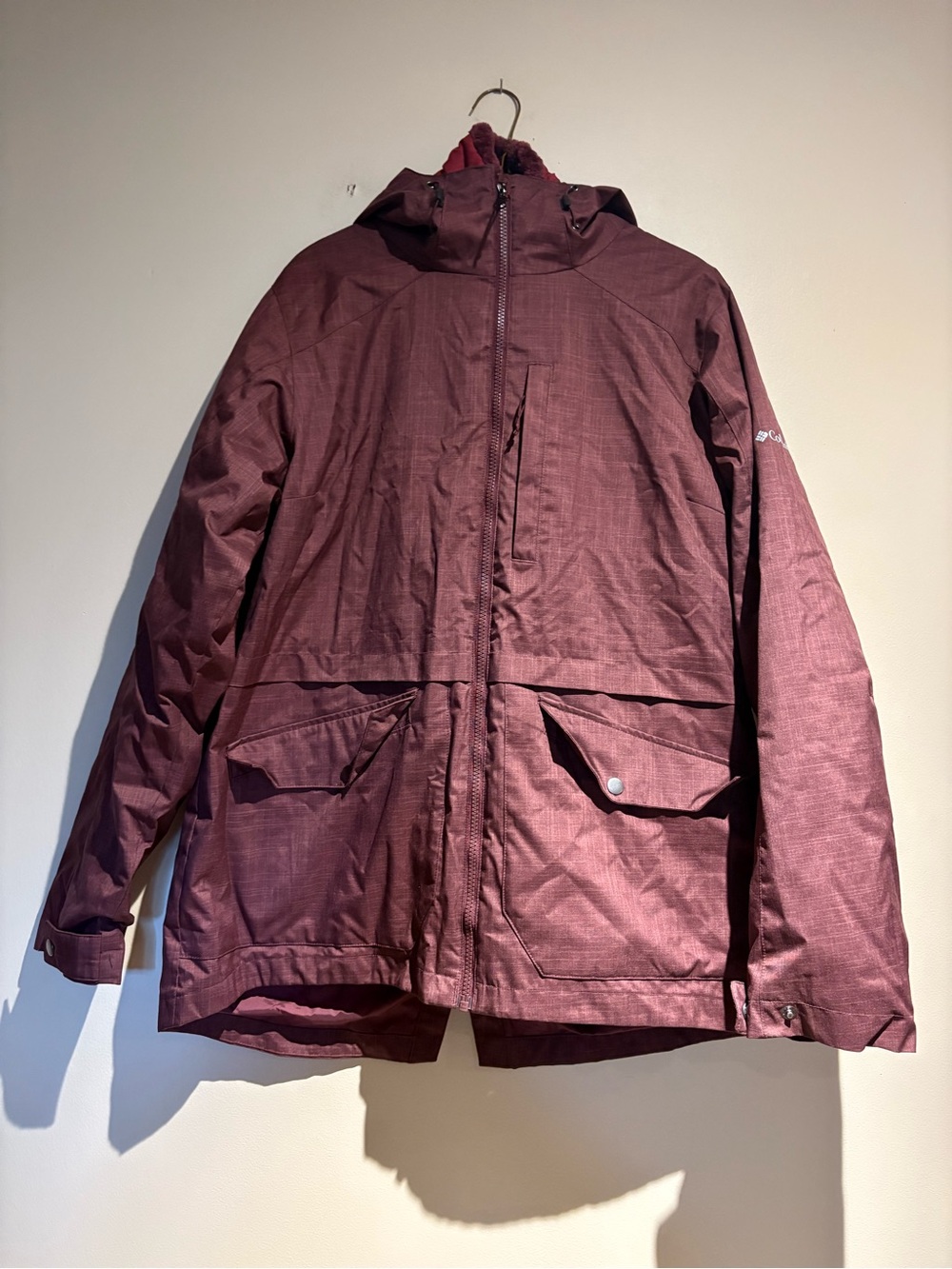 Columbia Mount Erie Interchange 3 Way Hooded Jacket Size Large Stains